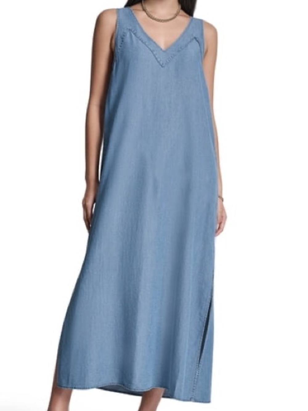 DKNY Light Blue V-Neck Maxi nap Dress size XS